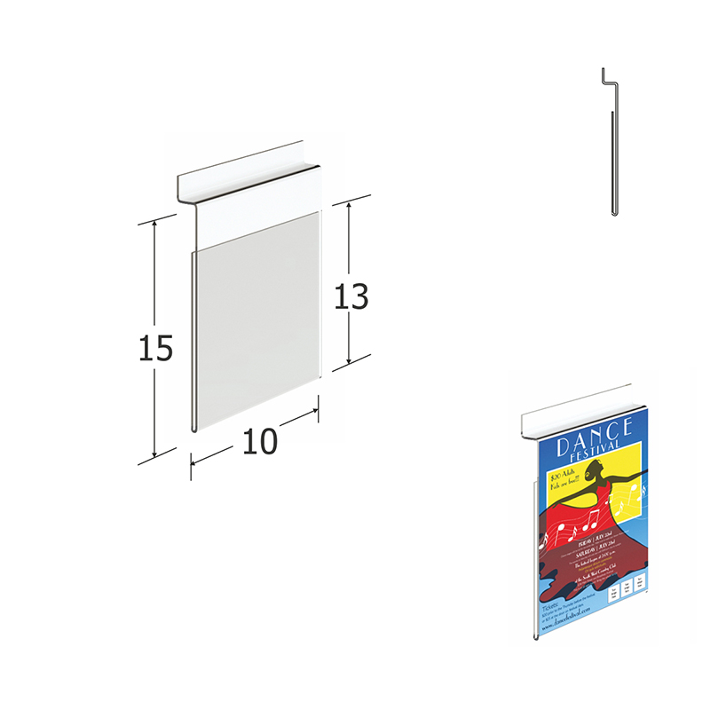Μικρή θήκη σήμανσης προϊόντων 15x15cm slat - plexiglass